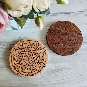 Wooden altar pentacle witchcraft wiccan pagan tool