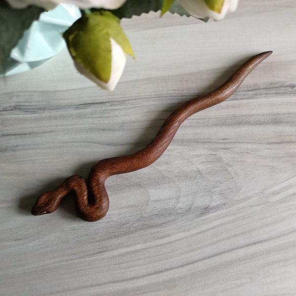 Wooden magic wand serpent, snake