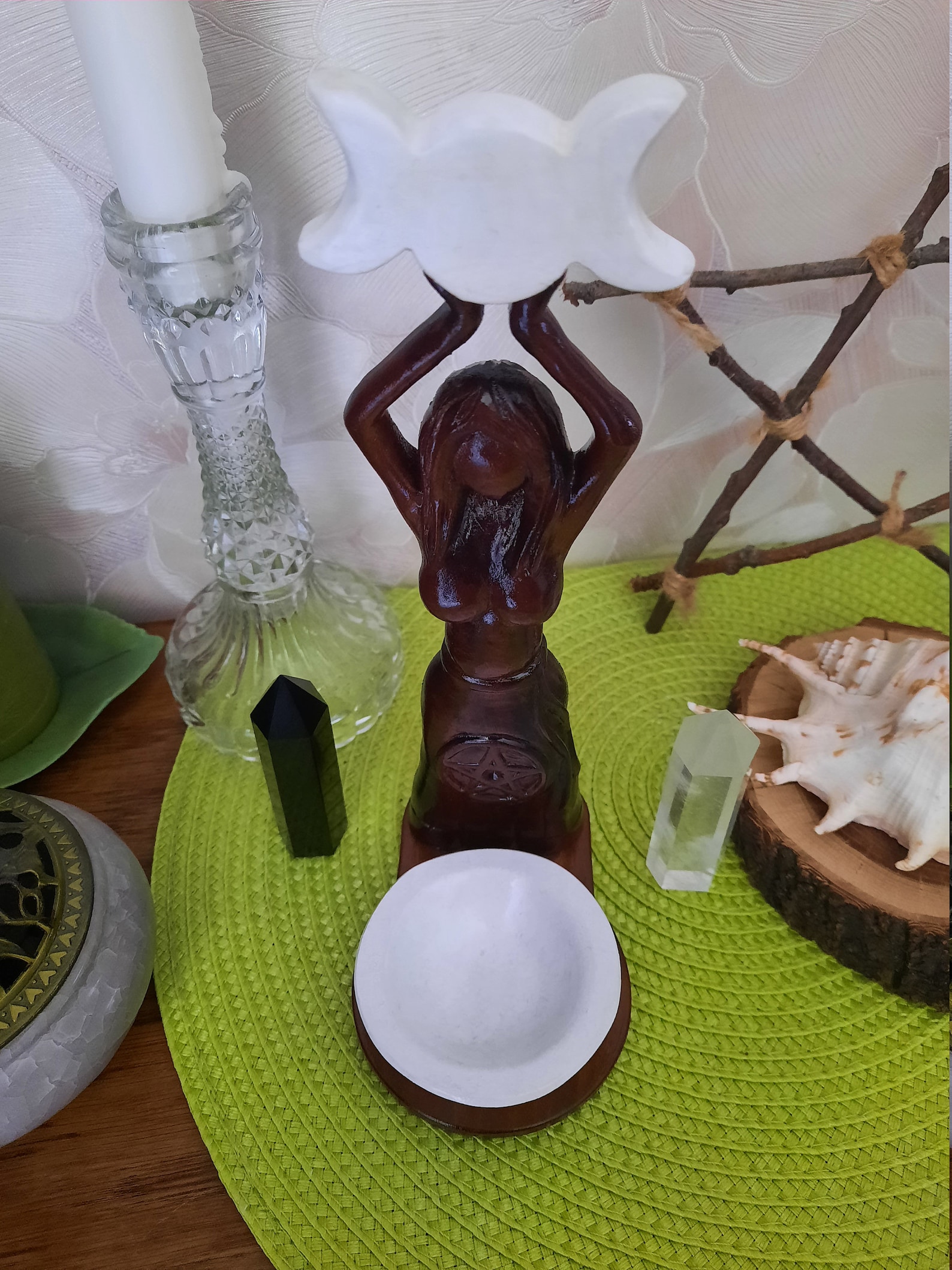 Altar wooden wiccan fertility triple moon mother goddess with Etsy