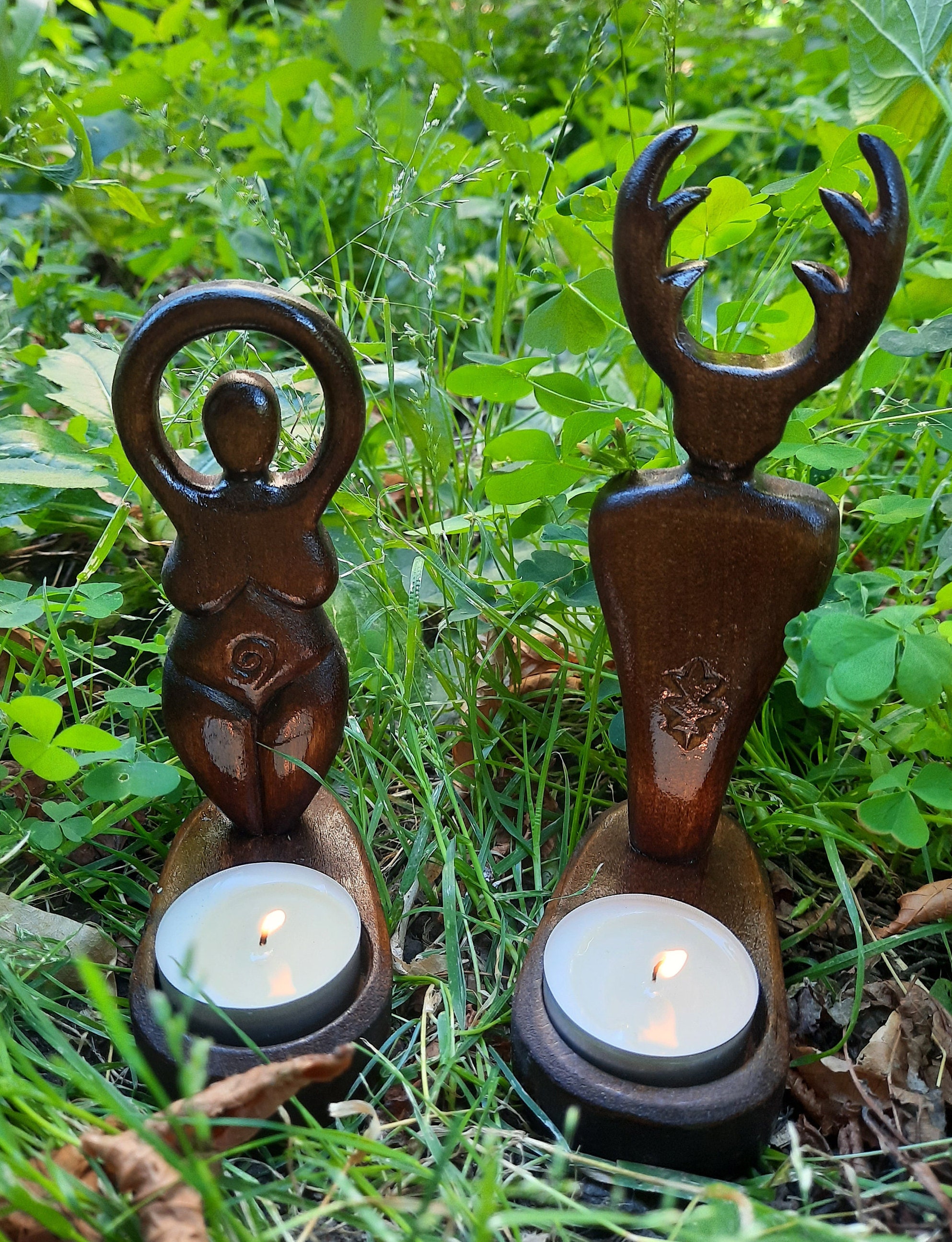 Altar wooden fertility divine couple wiccan pagan goddess and Etsy