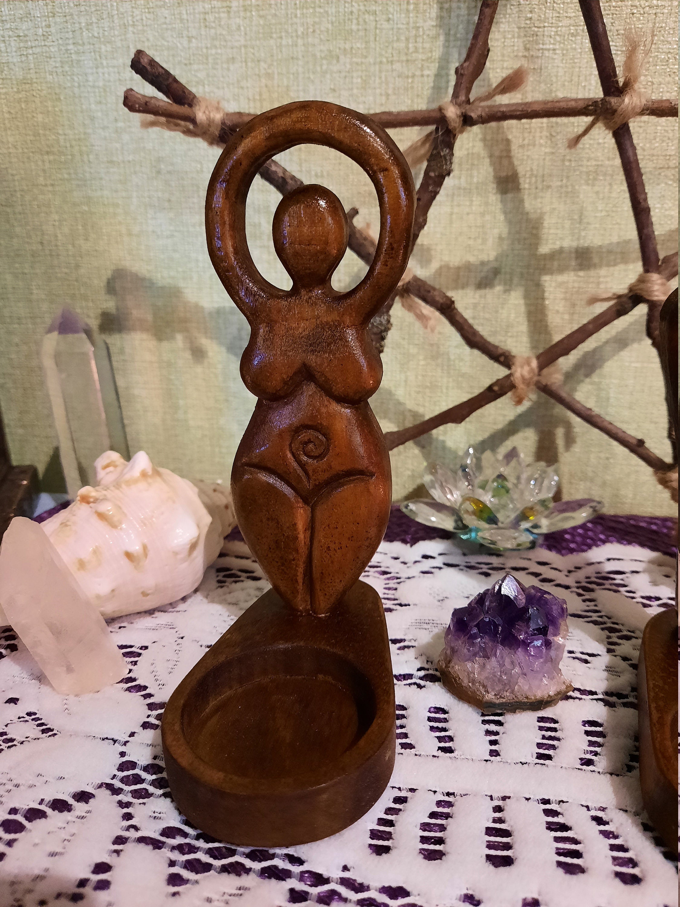 Altar Wooden Fertility Divine Couple Wiccan Pagan Goddess and Etsy