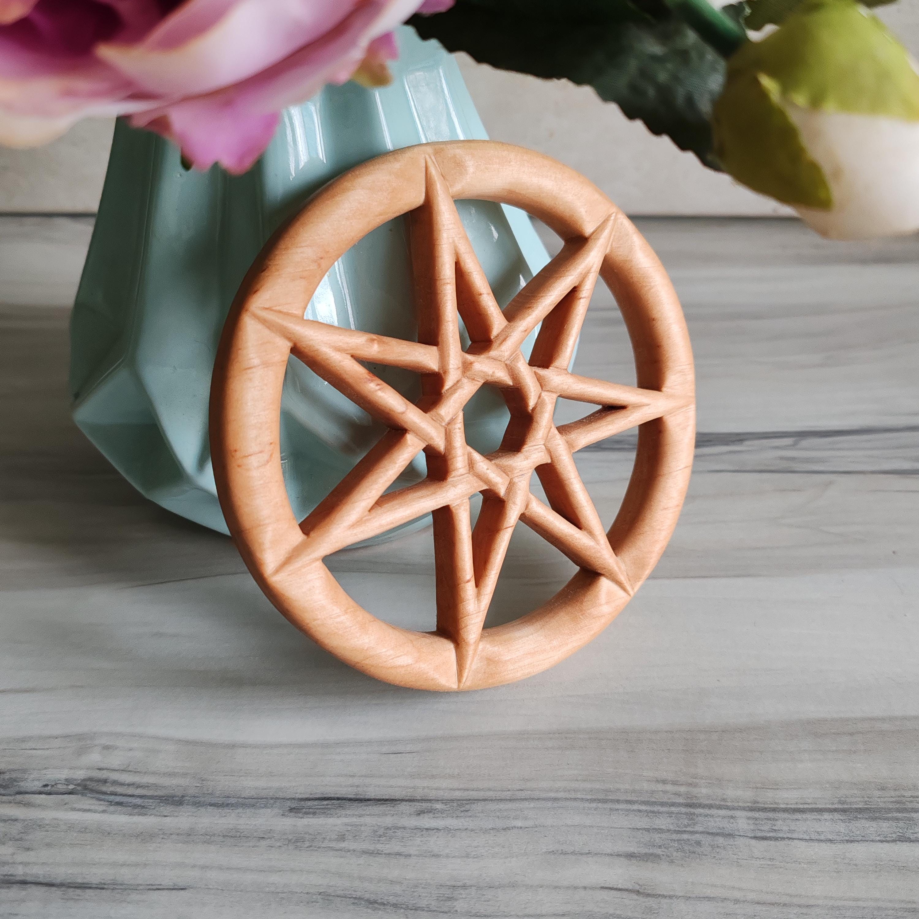 Faery Star Wooden Altar Heptagram, Septagram. Elven Star Wiccan Pagan ...