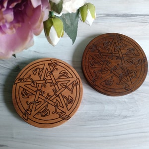 Wooden altar pentacle witchcraft wiccan pagan tool
