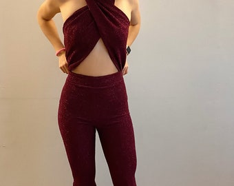 selena maroon jumpsuit