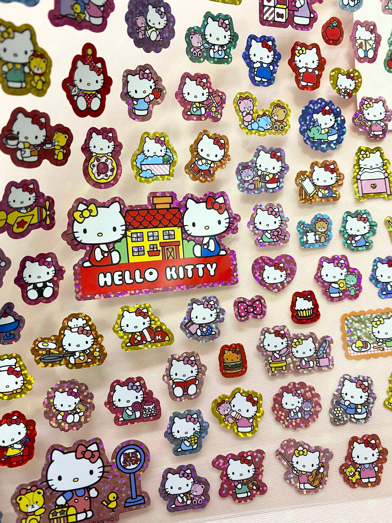 Large Holographic Hello Kitty Sticker Sheet Etsy