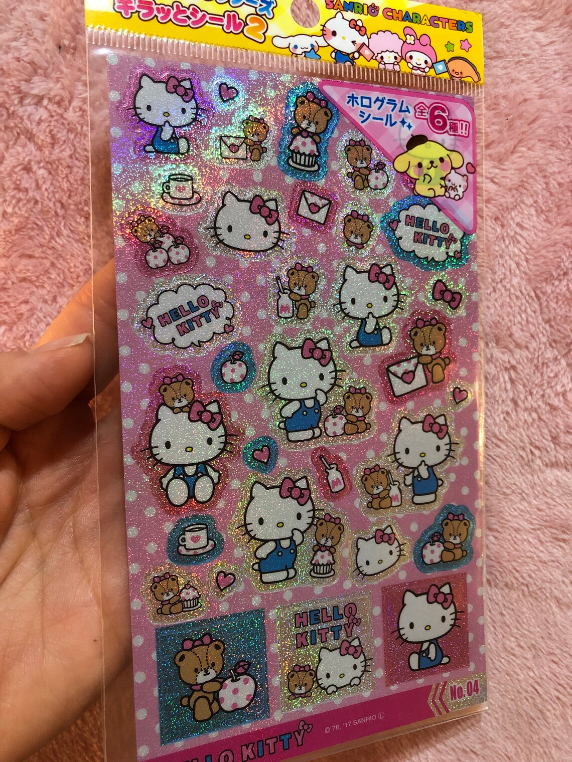 hello kitty holo sticker sheet no04 etsy
