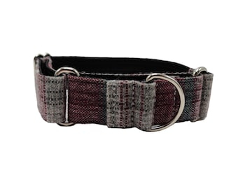 Obroża dla psa typu Martingale w kratę, materiał wełniany, 1,5 cala, rozmiar średni