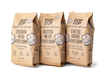 SAVORY ARTISANAL POPCORN- Handmade from Farm Fresh Ingredients- 3 Large Bags of Popcorn