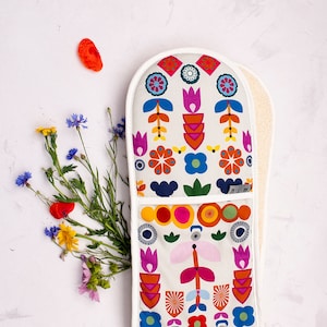 Folk art Oven Mitts, Kitchen Oven Gloves, Pot Holder, Cooking Gift,  Kitchen Gift