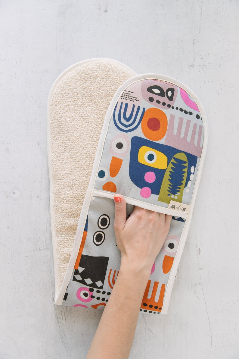 Foodies Christmas Gift Nordic Pot Holder-Abstract Double Oven Gloves Scandinavian Oven Mitt Accent Hot Pads Nordic Kitchen Decor Gift