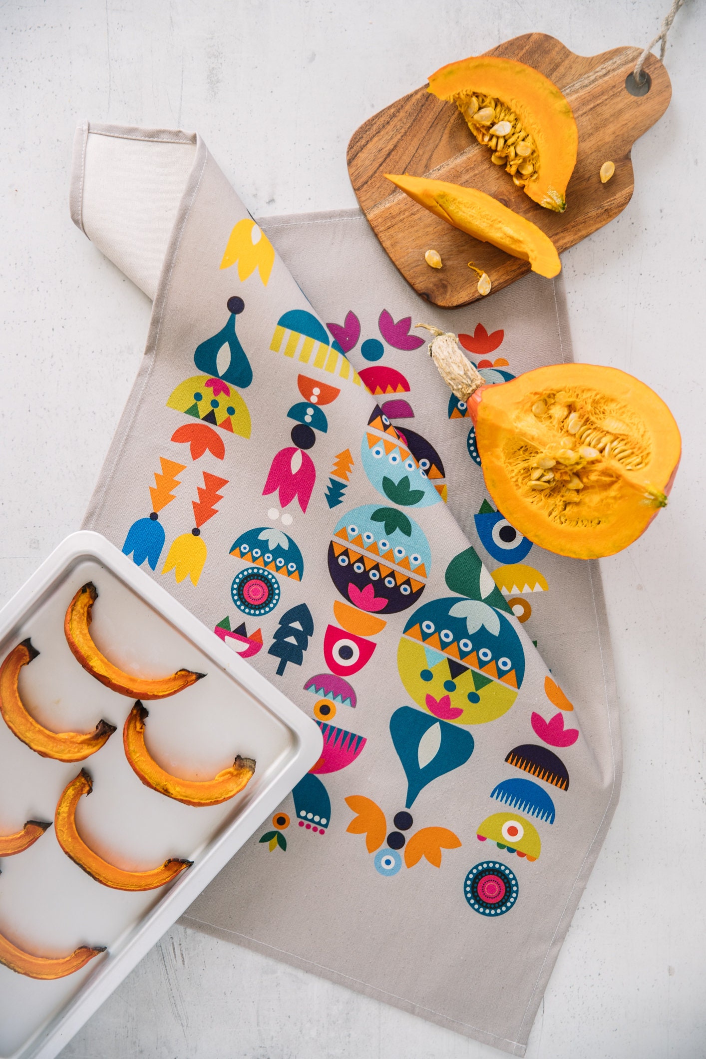 Serviette de Thé Nordique, Torchon Cuisine, Serviette Scandinave, Vaisselle Cadeau d'hôtesse, Crémai