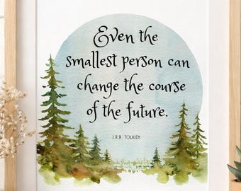 Courage Quote, nursery quote wall art, baby room wall art, smallest quote wall art, fantasy art, future quote, baby gift wall art, handmade