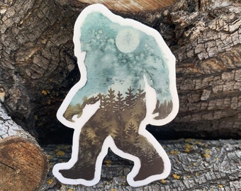 Bigfoot Sticker, Outdoors Adventure, Waterproof Vinyl Decal