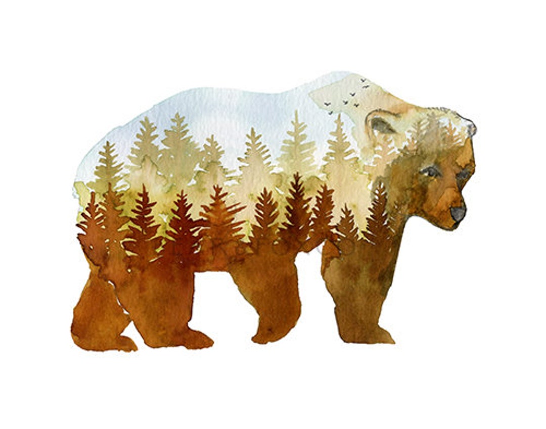 Bear Watercolor Bear Nursery Print Bear Print Watercolor Etsy