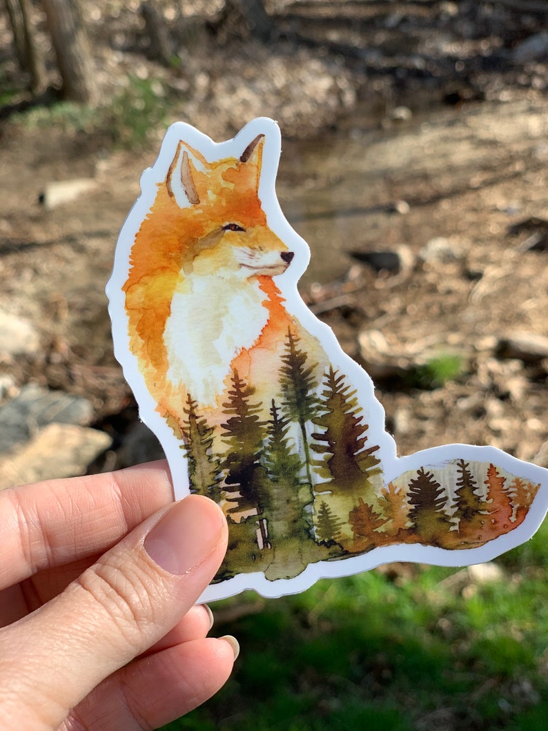 Fox Fox Sticker Animal Sticker Boho Sticker Laptop Etsy