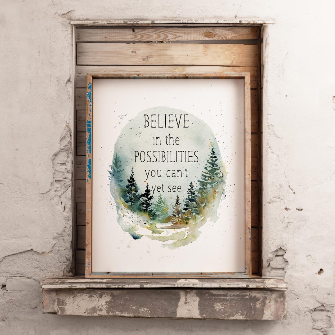 Inspirational Watercolor Quote Art Print – Forest Nature Wall Art ...