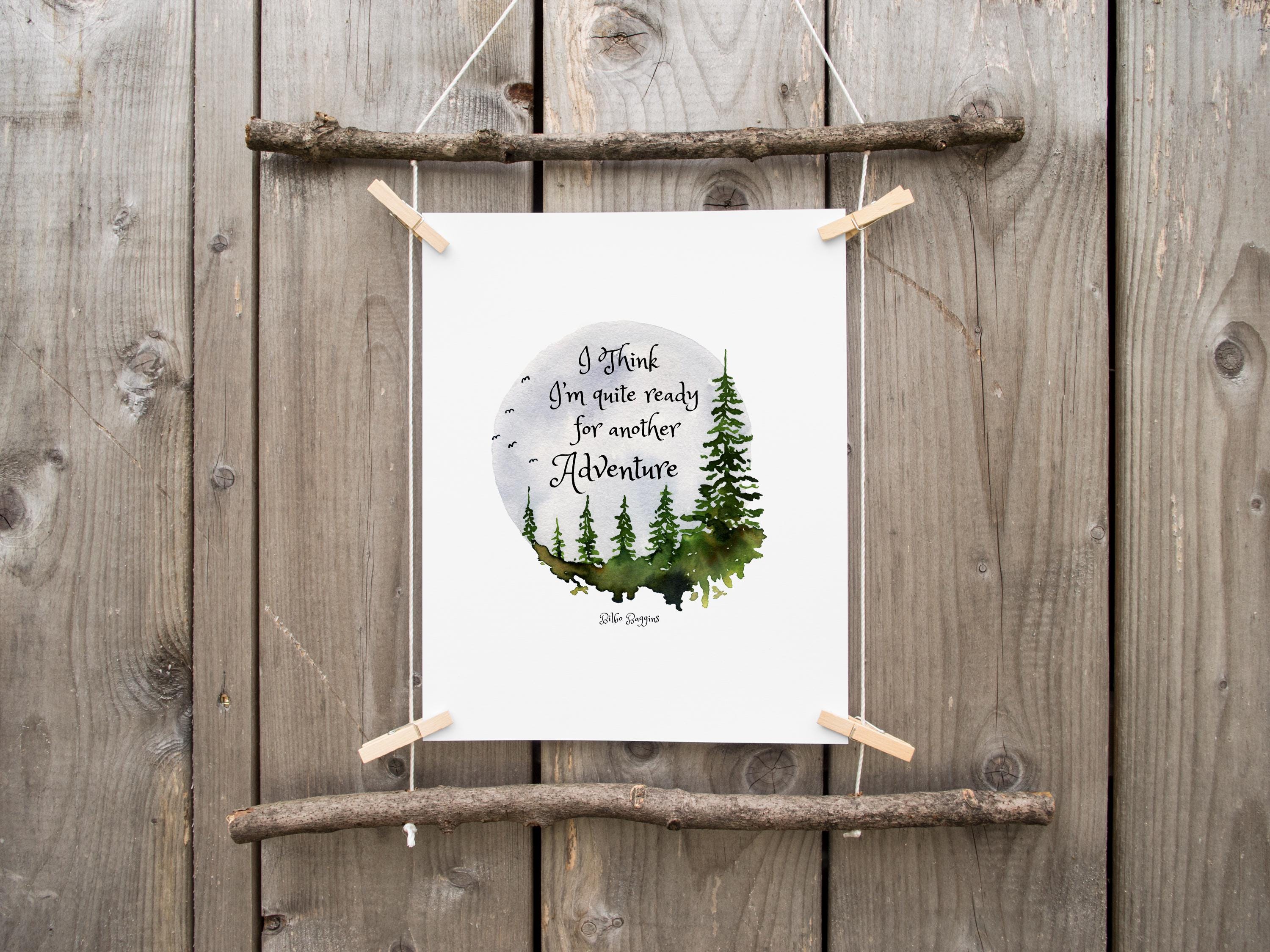 Adventure Quote Watercolor Print, Forest Nursery Wall Art - Etsy