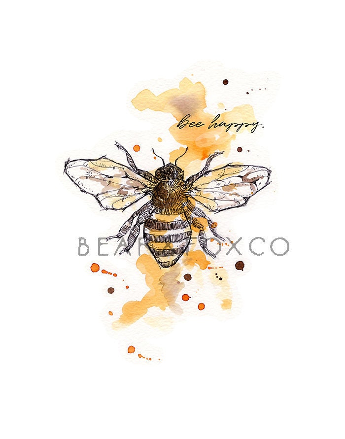 Watercolor Bee - Finding Silver Pennies