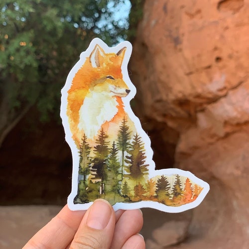 Fox Sticker Etsy