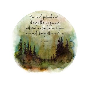 citazione di cs lewis, stampa di cs lewis, stampa di pino, stampa regalo, acquerello della foresta, acquerello regalo, regalo ispiratore, arte murale della foresta, regalo