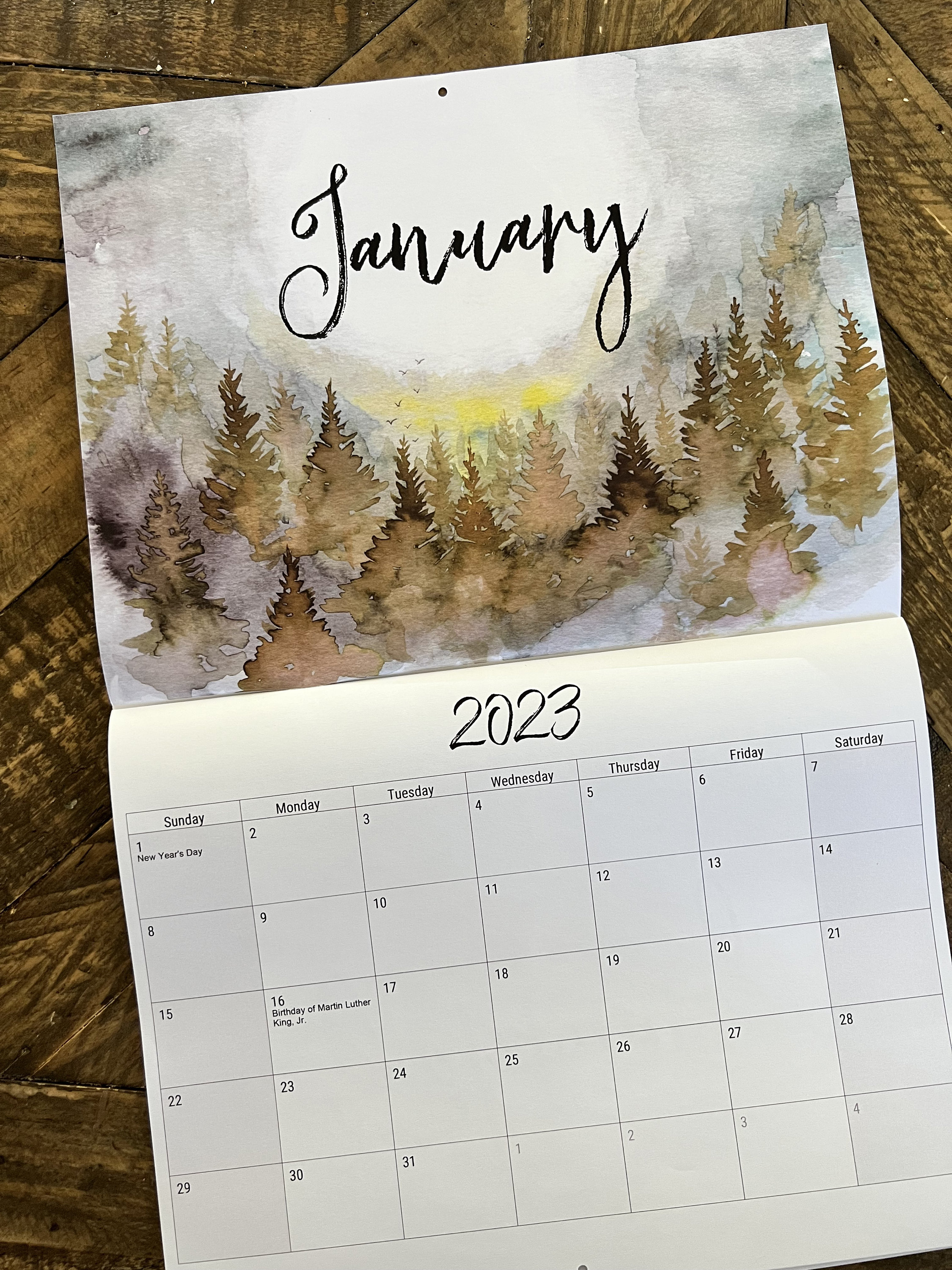 2023 Calendar Watercolor Art Calendar 2023 Art Calendar Etsy