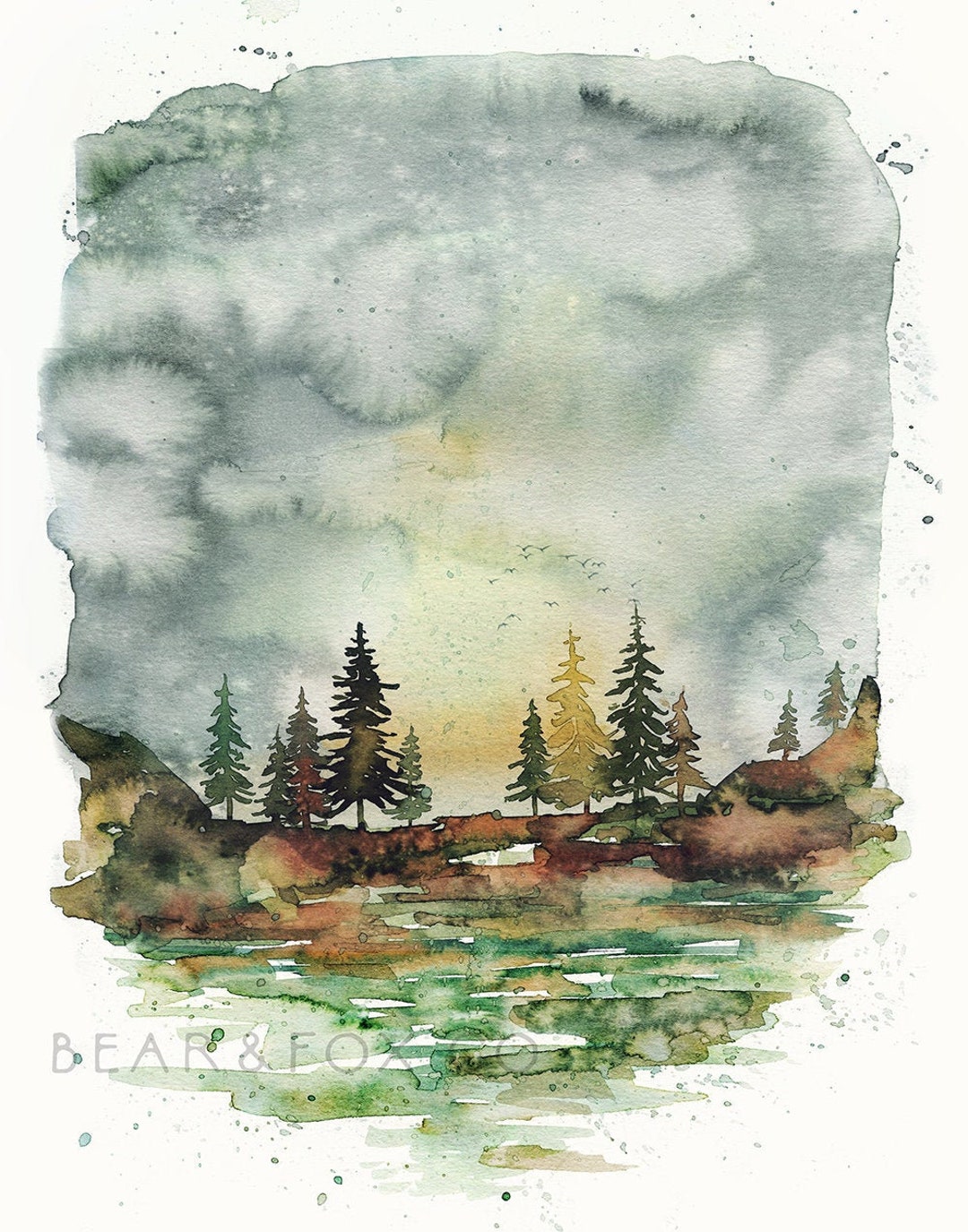 Magical Forest Art, Whimsical Art, Nursery Art Print, Forest Art Print ...