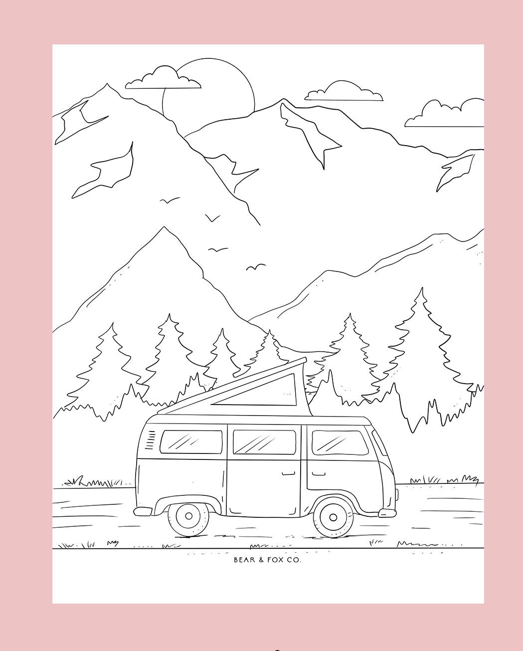 Camping Coloring Pages Digital Download Outdoor Coloring | Etsy