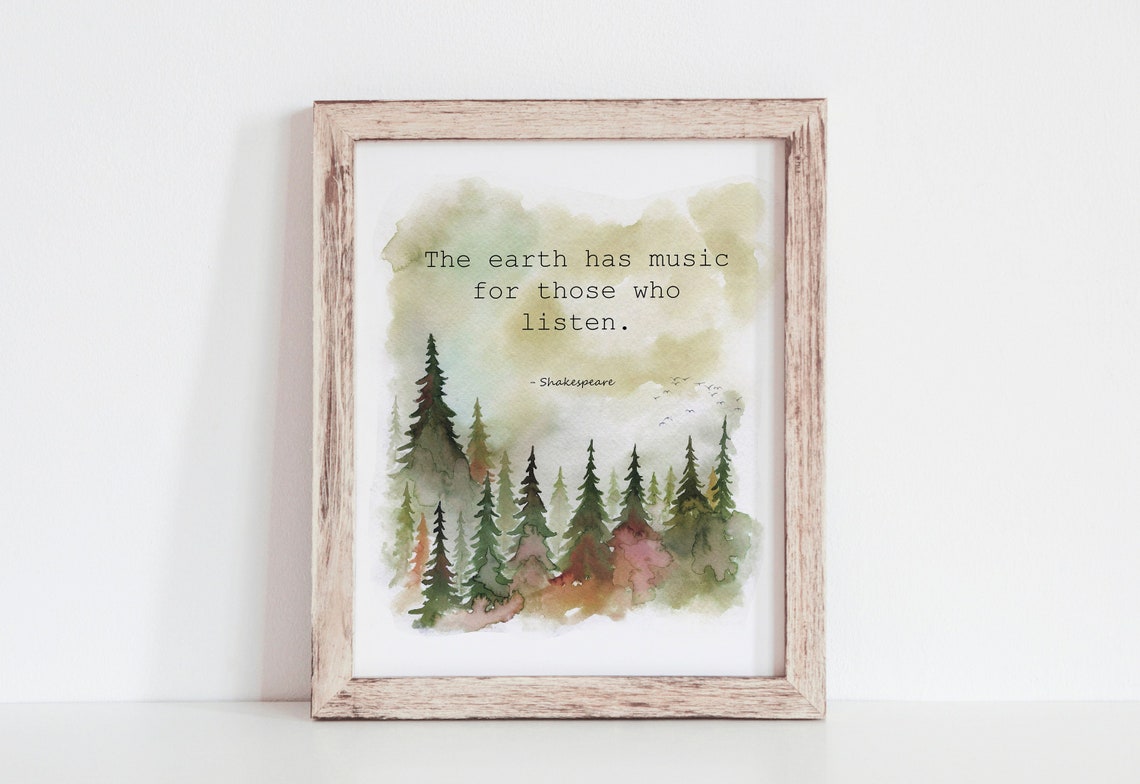 Shakespeare Quote Watercolor Print, Forest Wall Art - Etsy
