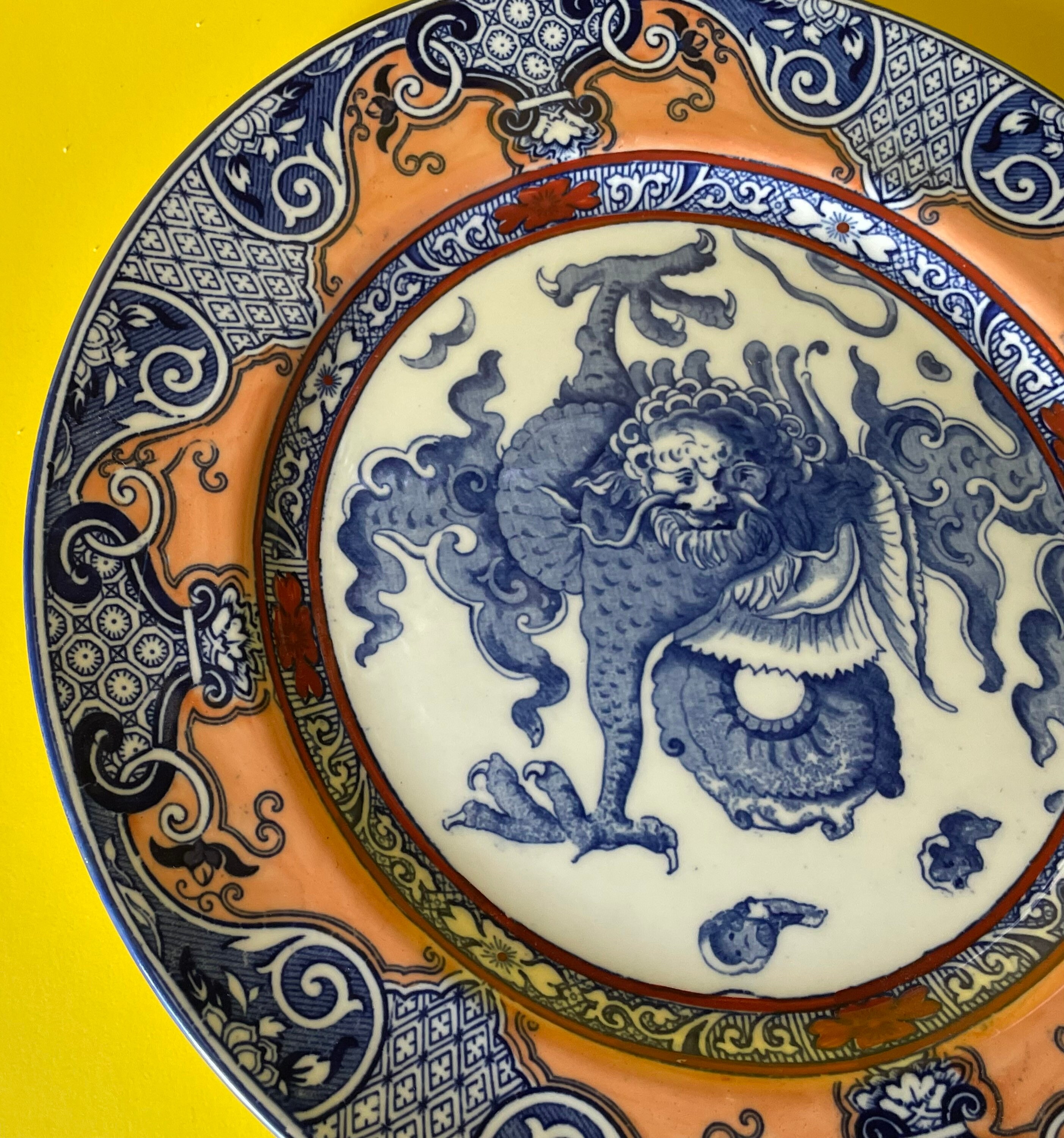 Antique Royal Doulton Dragon Dinner Plate E3214 Rare 10.25 Etsy