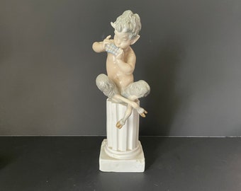 Rarest Vintage Lladro Satyr Pan Playing Flute with First Lladro Impressed Marking
