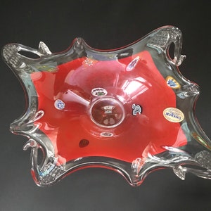 Vintage Murano Glass Peacock Candy Bowl Dish