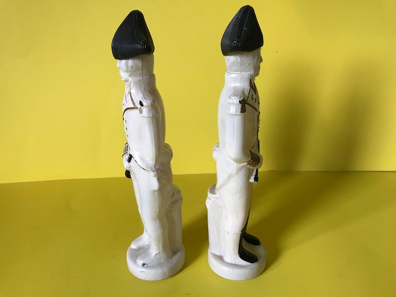 Vintage Pair of After Shave Cologne Ship Captain Figural Glass Bottles