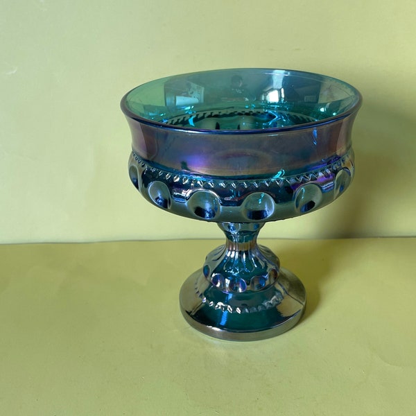 Blue Glass Compote Etsy