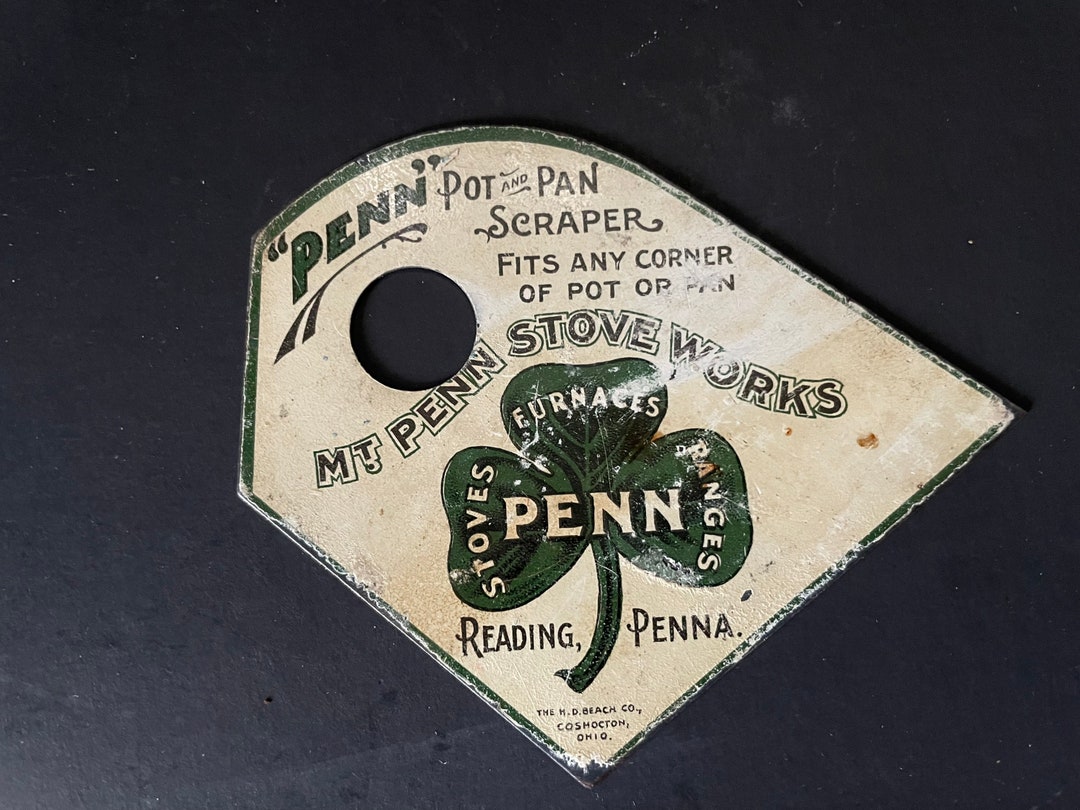 Antique Mt Penn Stove Works Pots and Pans Advertising Scraper Etsy