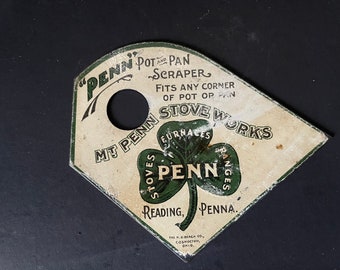 Antique Mt Penn Stove Works Pots and Pans Advertising Scraper