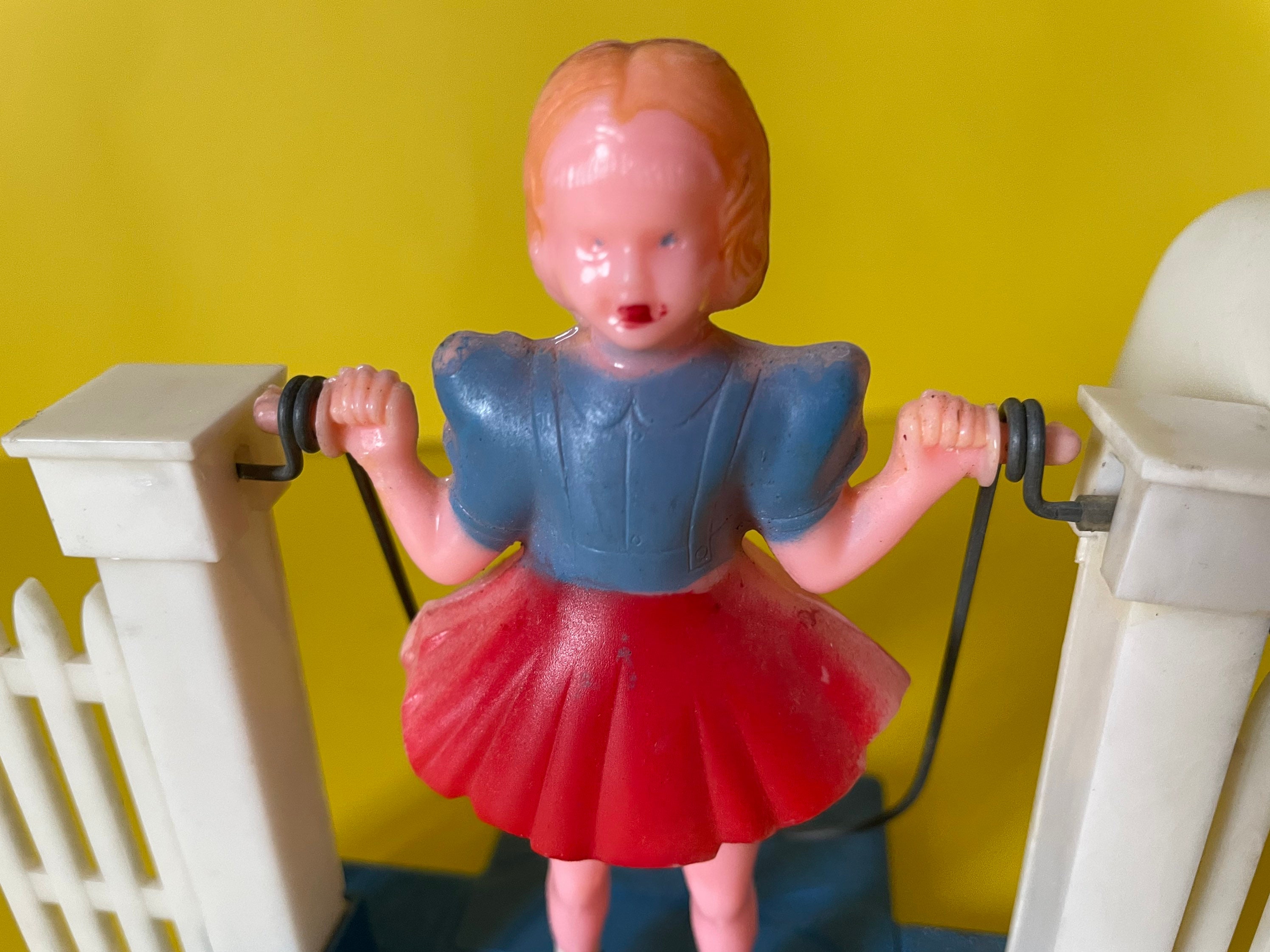 Vintage Plasco Rope Jumping Doll Girl Wind up Toy Etsy
