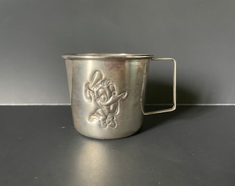 Vintage Argenta Donald Duck Metal Cup Mug