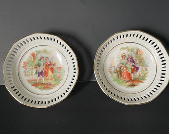 2 Vintage Schumann Germany Reticulated Bowl Dish