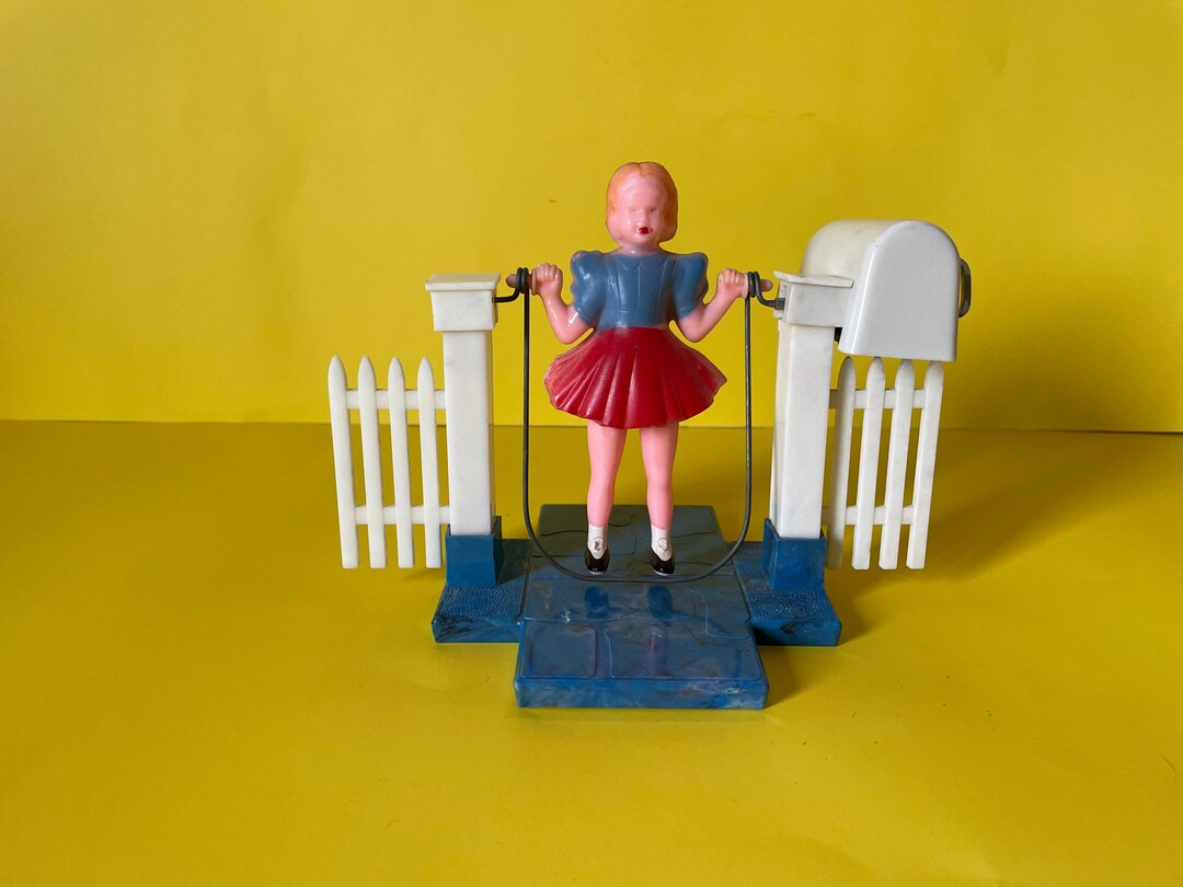 Vintage Plasco Rope Jumping Doll Girl Wind up Toy Etsy