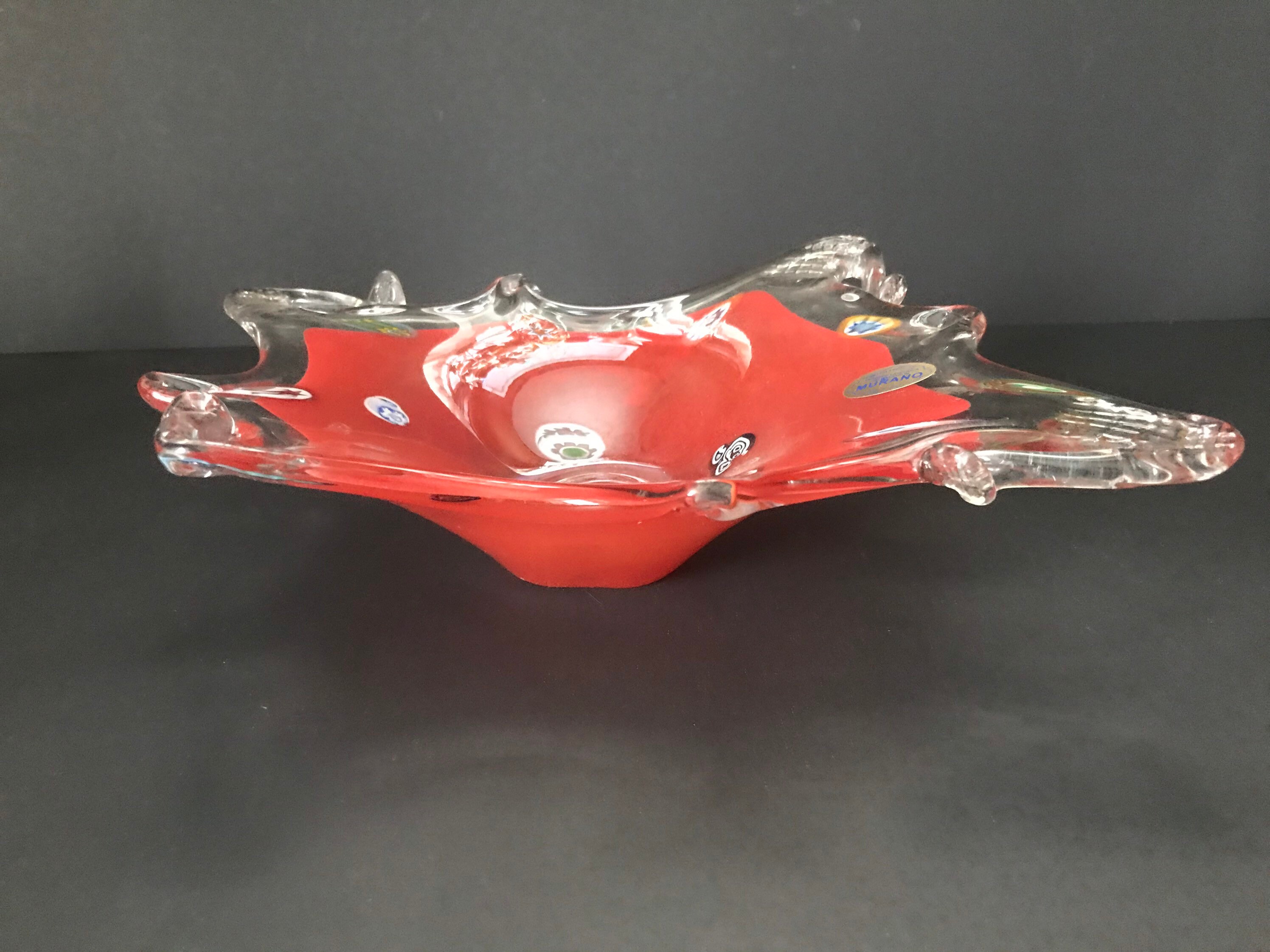 Vintage Murano Glass Peacock Candy Bowl Dish Etsy