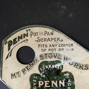 Antique Mt Penn Stove Works Pots and Pans Advertising Scraper image 3