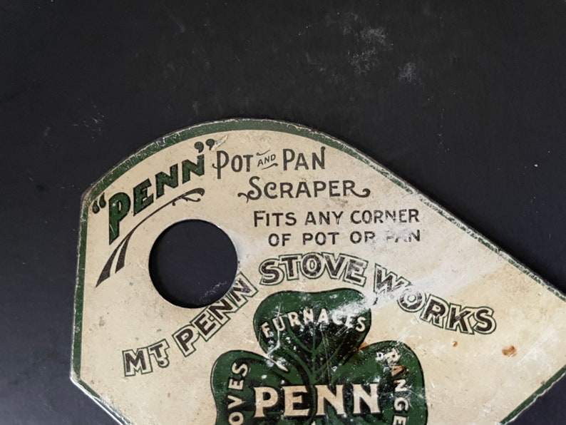 Antique Mt Penn Stove Works Pots and Pans Advertising Scraper image 3