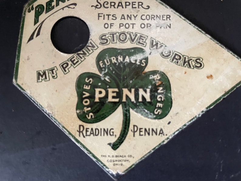 Antique Mt Penn Stove Works Pots and Pans Advertising Scraper image 5