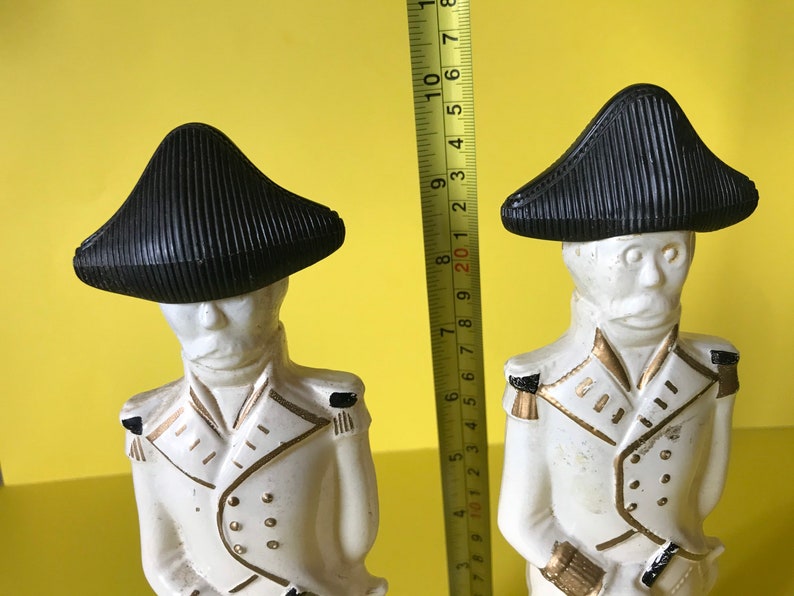 Vintage Pair of After Shave Cologne Ship Captain Figural Glass Bottles
