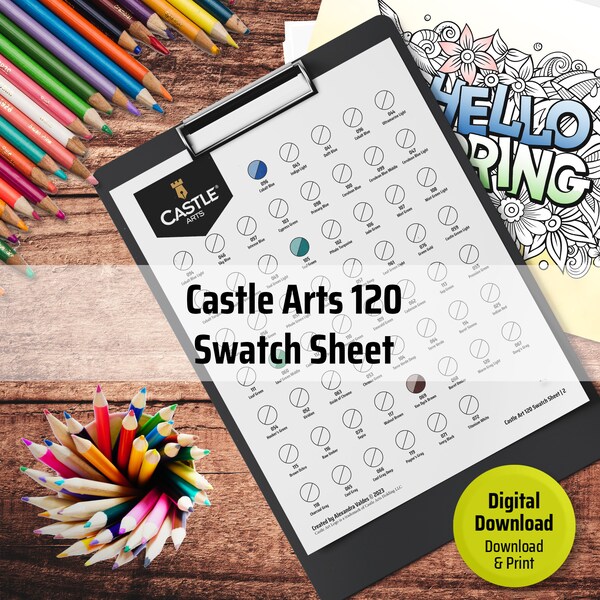 Castle Arts Colored Pencil Chart Etsy