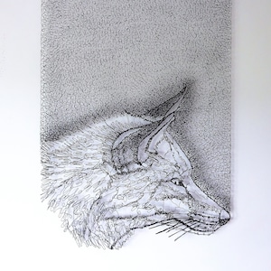 3D Pen Fox Wall Hanging: Minimalist Lace Art on Wood Dowel