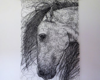 3D Pen Horse Head Wall Art: TPU Filament Drawing