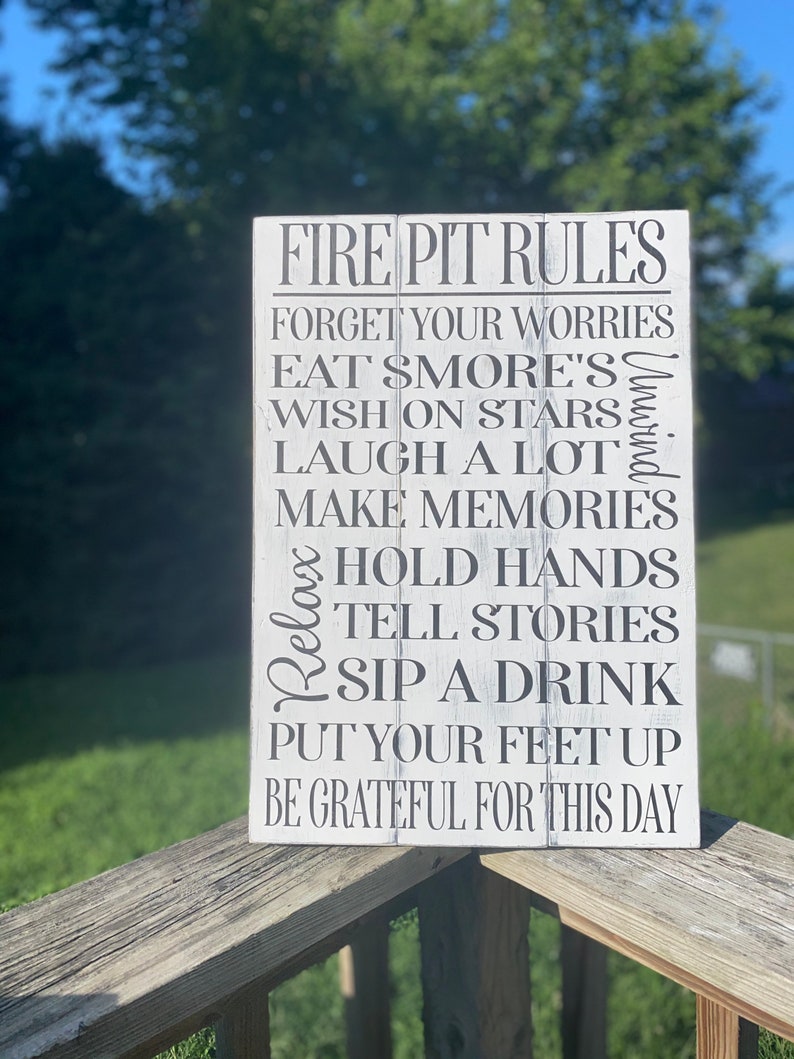 Fire Pit Rules Fire pit sign to our fire pit Etsy