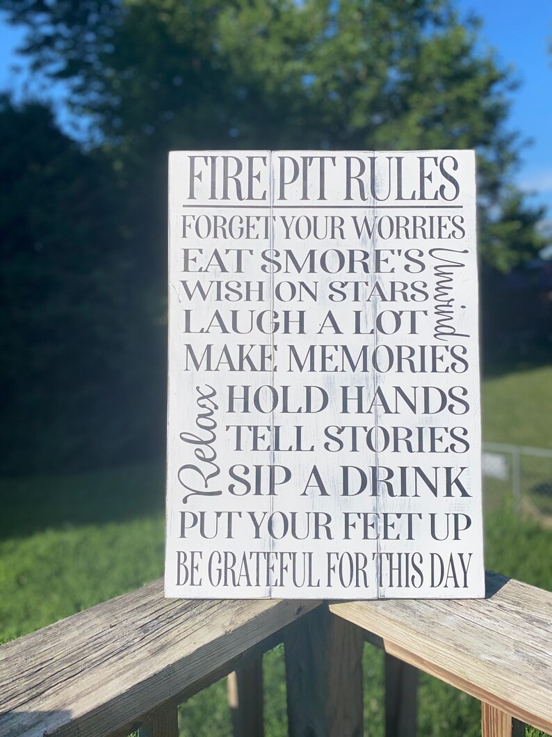 Fire Pit Rules Fire pit sign to our fire pit Etsy