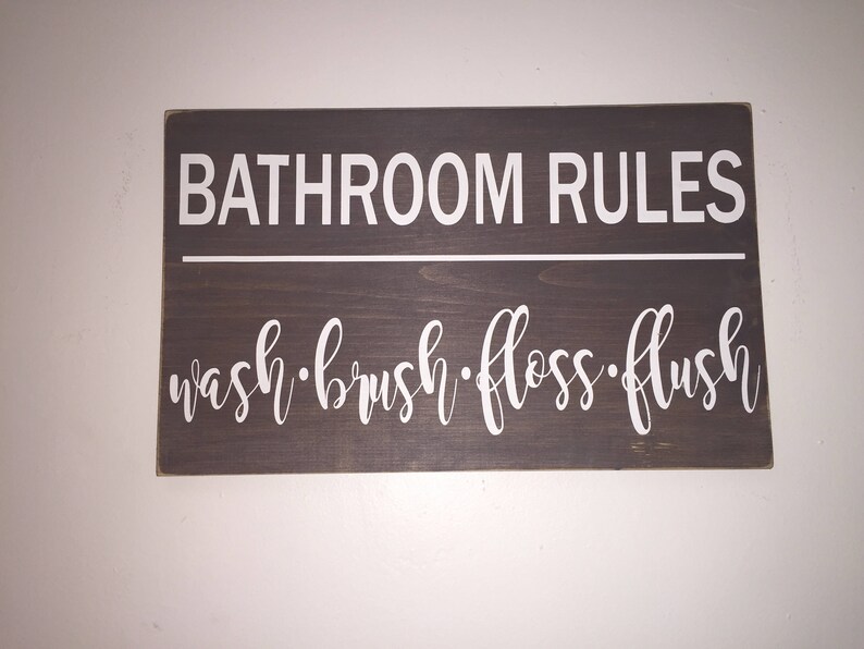 Farmhouse Decor bathroom Rules Wash Brush Floss Flush Etsy